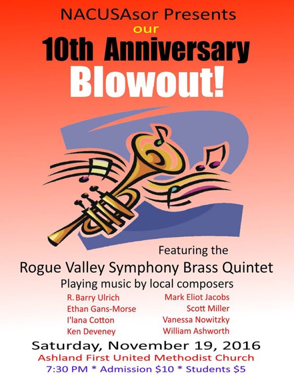 11/19/2016: 10th Anniversary Concert featuring The Rogue Valley Symphony Brass Quintet