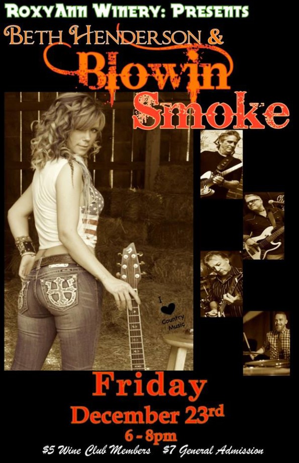 12/23/2016: Beth Henderson & Blowin Smoke @ RoxyAnn Winery