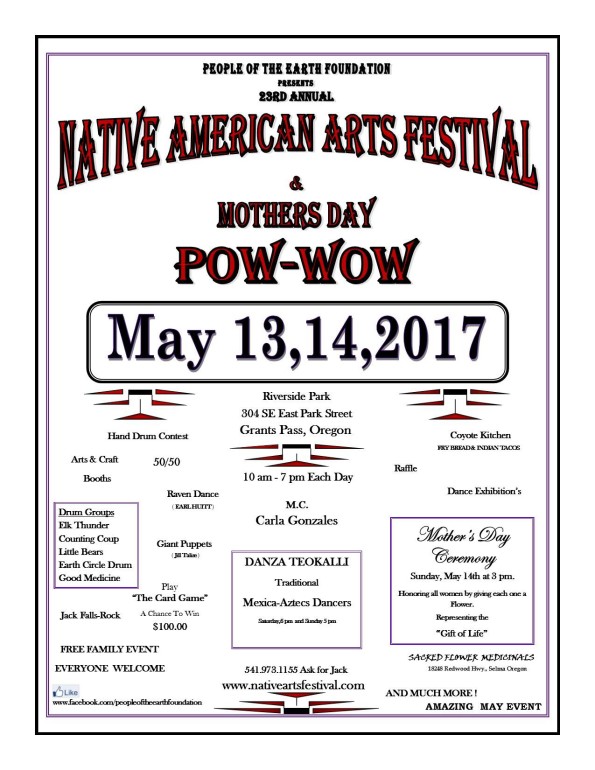 5/13/2017: Native American Arts Festival @ Riverside Park (Grants Pass, OR)