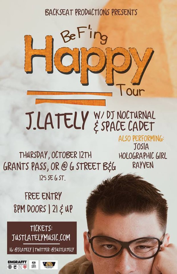 10/12/2017: J. Lately w/DJ Nocturnal & Space Cadet @ G Street Bar & Grill (Grants Pass, OR)